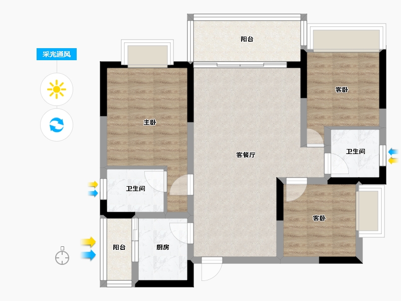 四川省-遂宁市-山屿湖·名门-78.05-户型库-采光通风