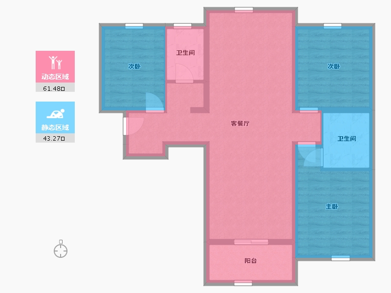 河北省-石家庄市-和西苑-93.72-户型库-动静分区