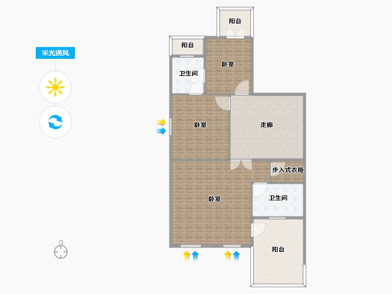 浙江省-杭州市-融创金成西溪海-238.00-户型库-采光通风