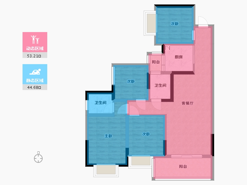 四川省-内江市-和喜御景台-85.48-户型库-动静分区