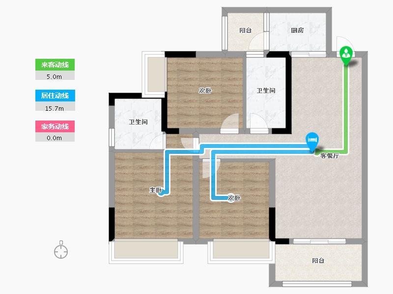 四川省-成都市-王府花园御锦苑-89.30-户型库-动静线