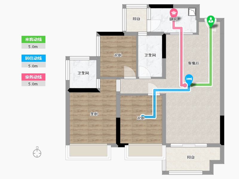 四川省-内江市-邦泰·大学城1号-76.77-户型库-动静线