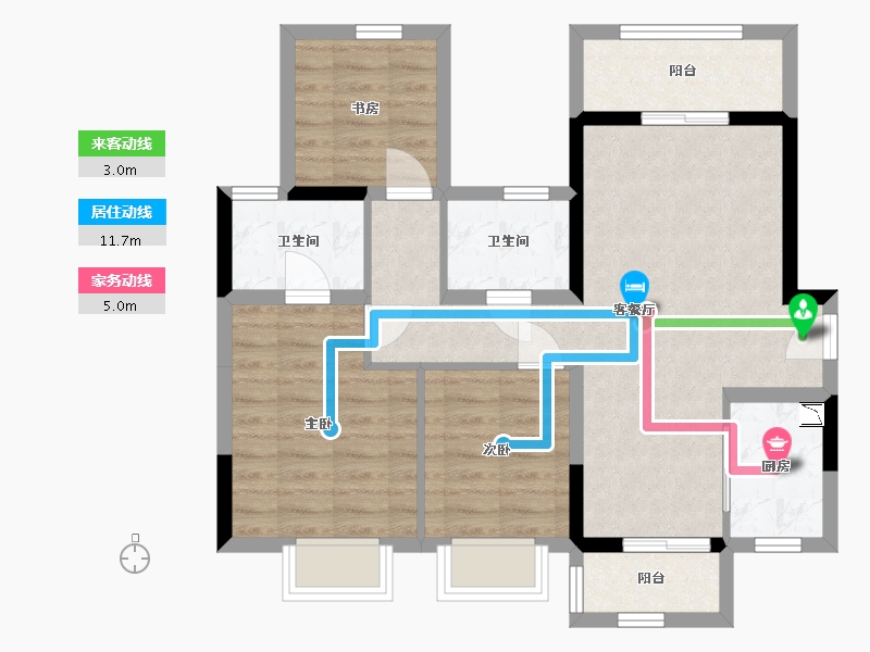 广西壮族自治区-南宁市-中南春风南岸-73.94-户型库-动静线