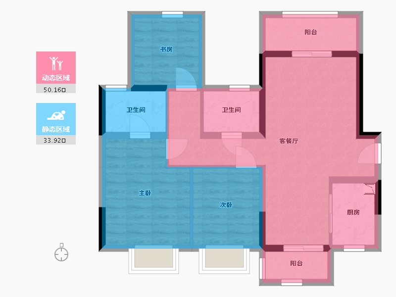 广西壮族自治区-南宁市-中南春风南岸-73.94-户型库-动静分区