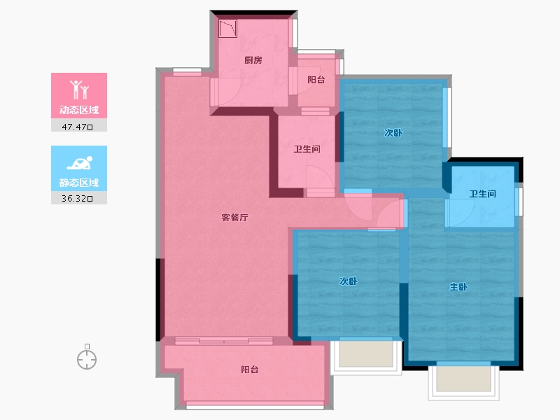 四川省-内江市-和喜御景台-73.07-户型库-动静分区