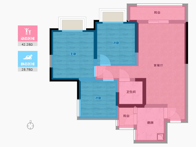 四川省-内江市-和喜御景台-61.41-户型库-动静分区