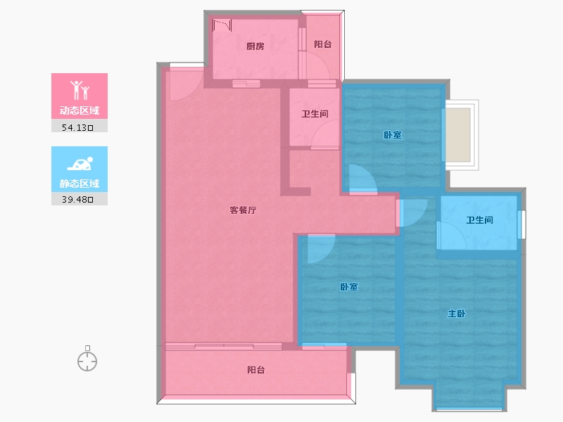 四川省-泸州市-众城繁华里-83.10-户型库-动静分区