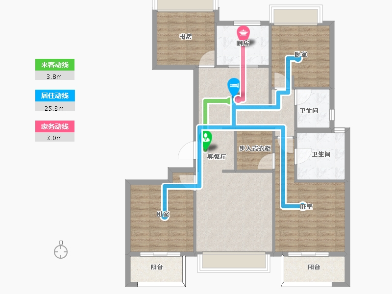 浙江省-杭州市-富力十号-110.00-户型库-动静线