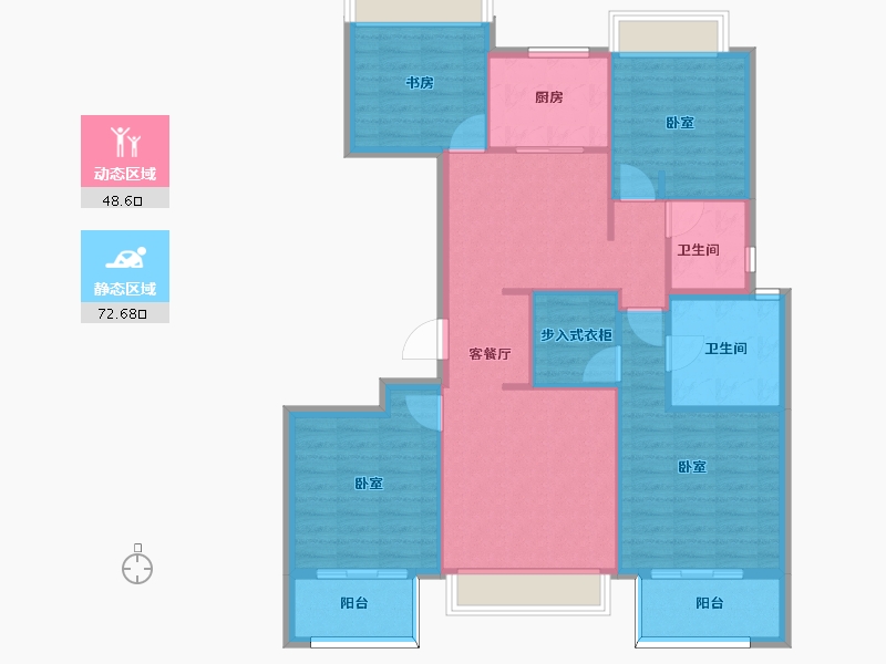 浙江省-杭州市-富力十号-110.00-户型库-动静分区