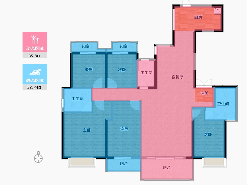 广西壮族自治区-南宁市-交投地产和顺园-163.53-户型库-动静分区