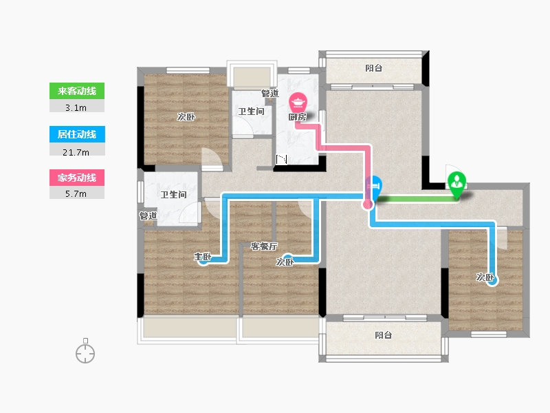 广西壮族自治区-桂林市-桂林碧桂园长寿谷-110.75-户型库-动静线