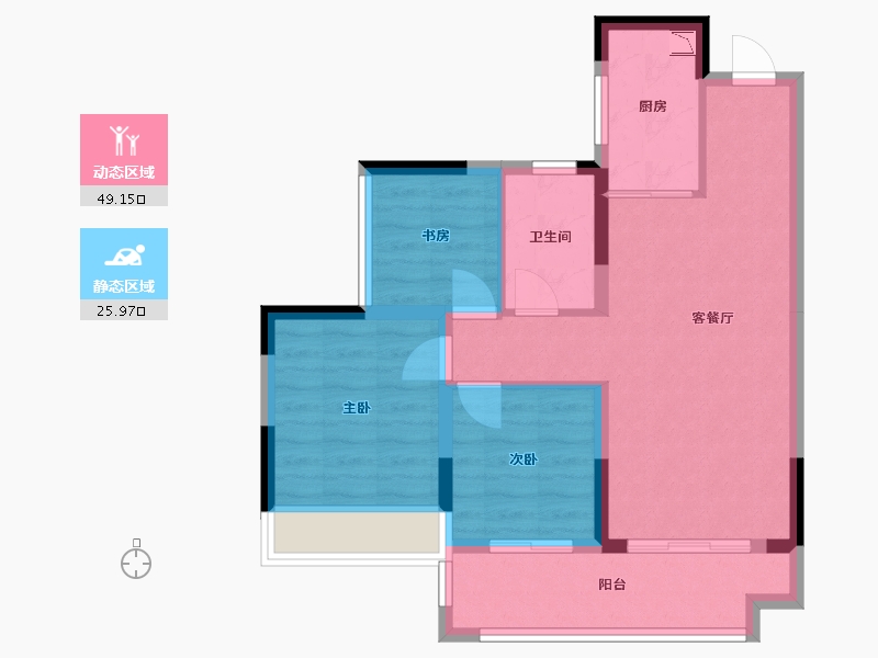 广西壮族自治区-桂林市-金科集美东方-66.57-户型库-动静分区