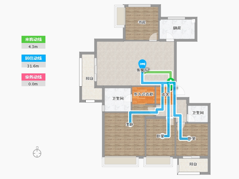 浙江省-杭州市-富力十号-126.00-户型库-动静线