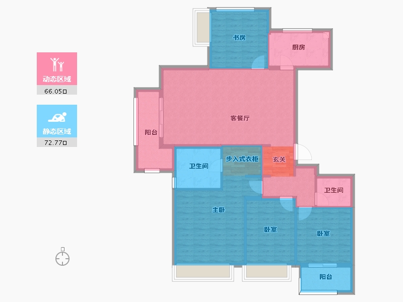 浙江省-杭州市-富力十号-126.00-户型库-动静分区