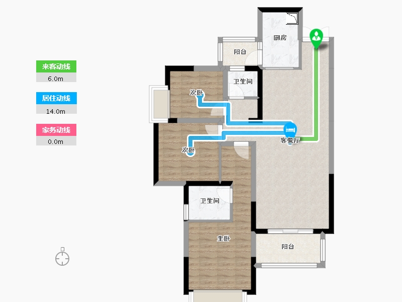 四川省-成都市-东韵雅苑-92.70-户型库-动静线