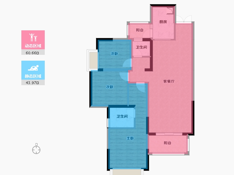 四川省-成都市-东韵雅苑-92.70-户型库-动静分区