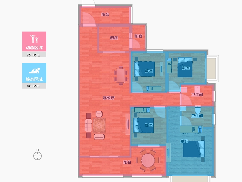 广西壮族自治区-百色市-世邦·新城名郡-111.60-户型库-动静分区