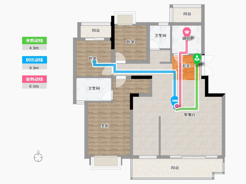 四川省-遂宁市-君豪·春天大道-113.05-户型库-动静线