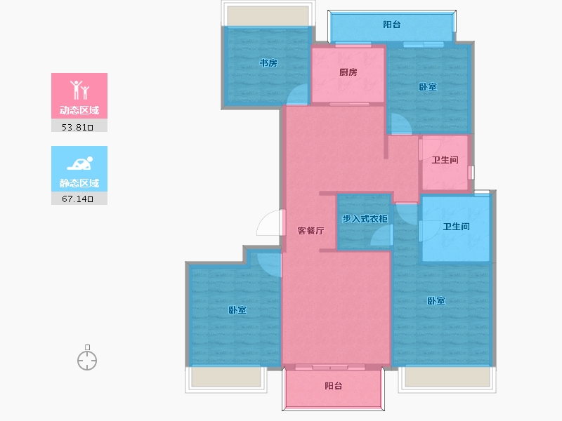 浙江省-杭州市-富力十号-110.00-户型库-动静分区