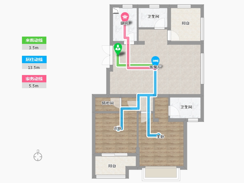 浙江省-杭州市-美都良景学府-76.66-户型库-动静线