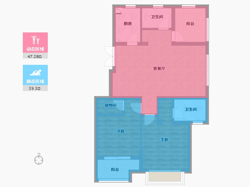 浙江省-杭州市-美都良景学府-76.66-户型库-动静分区