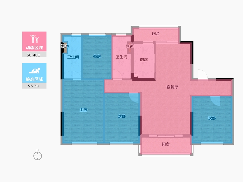 广西壮族自治区-桂林市-桂林碧桂园长寿谷-102.63-户型库-动静分区