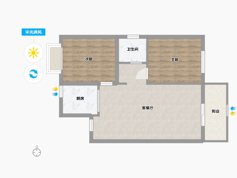 广西壮族自治区-北海市-龙湖壹号-61.04-户型库-采光通风