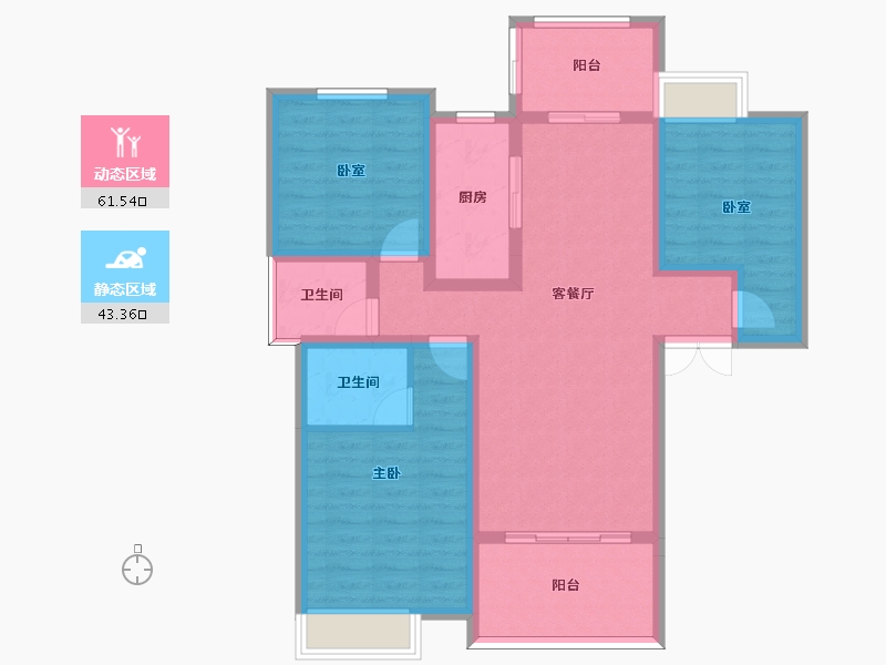 四川省-南充市-金龙豪府-93.27-户型库-动静分区