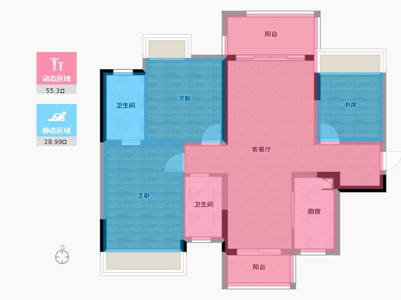 广西壮族自治区-桂林市-桂林融创九棠府-83.58-户型库-动静分区