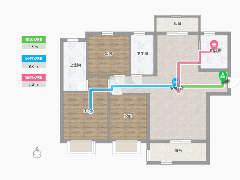 广西壮族自治区-北海市-龙湖壹号-84.22-户型库-动静线