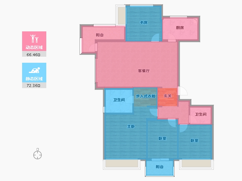 浙江省-杭州市-富力十号-126.00-户型库-动静分区