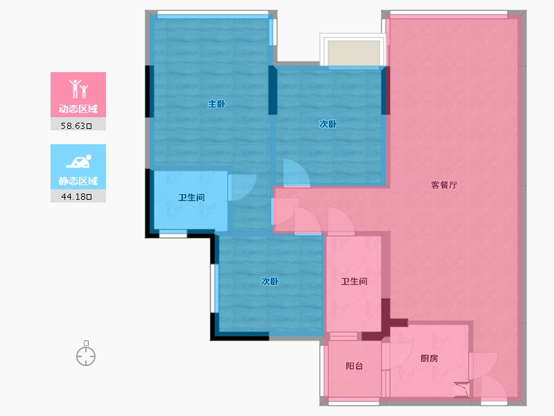 四川省-内江市-甜城国际社区-92.49-户型库-动静分区