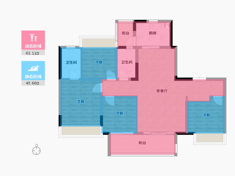 广西壮族自治区-桂林市-桂林融创九棠府-97.34-户型库-动静分区