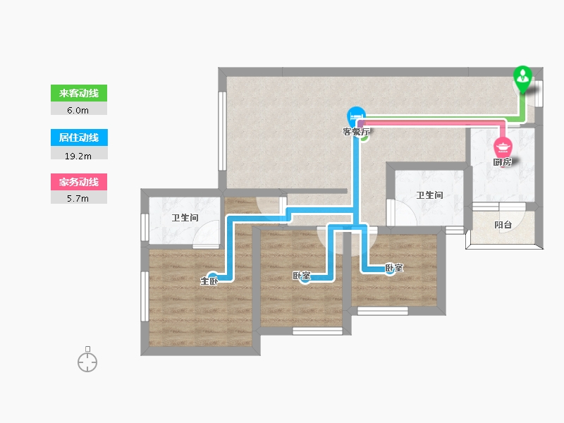 四川省-南充市-远达江山美墅-65.36-户型库-动静线