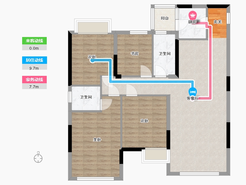 四川省-内江市-甜城国际社区-103.53-户型库-动静线