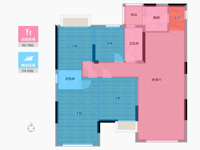 四川省-内江市-甜城国际社区-103.53-户型库-动静分区