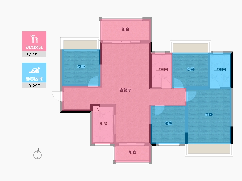 广西壮族自治区-桂林市-桂林融创九棠府-91.88-户型库-动静分区