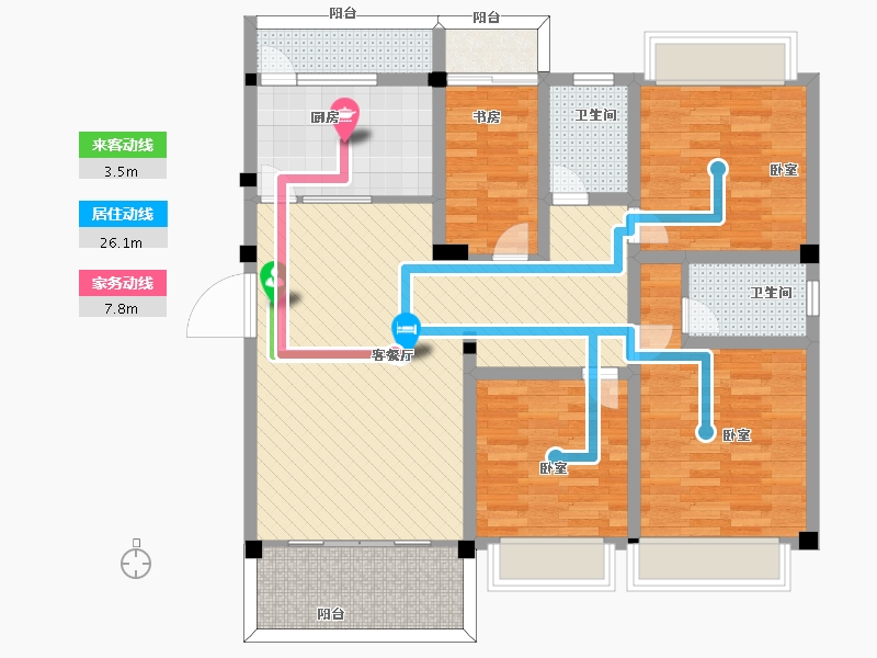 四川省-眉山市-得心富桂居-106.40-户型库-动静线