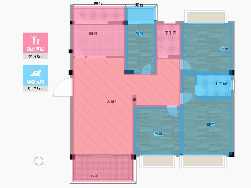 四川省-眉山市-得心富桂居-106.40-户型库-动静分区