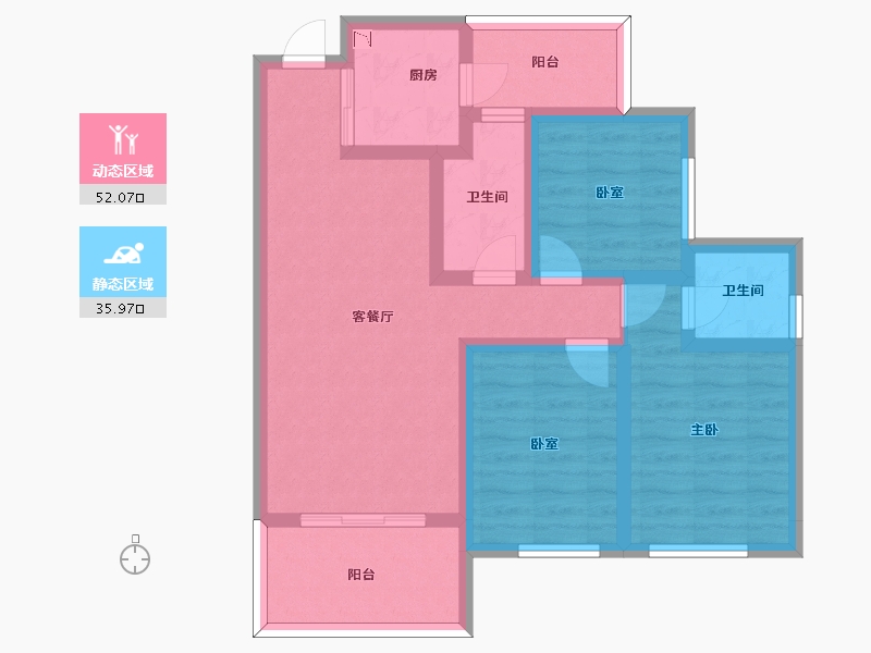 四川省-南充市-嘉和·天悦尚嶺-76.60-户型库-动静分区