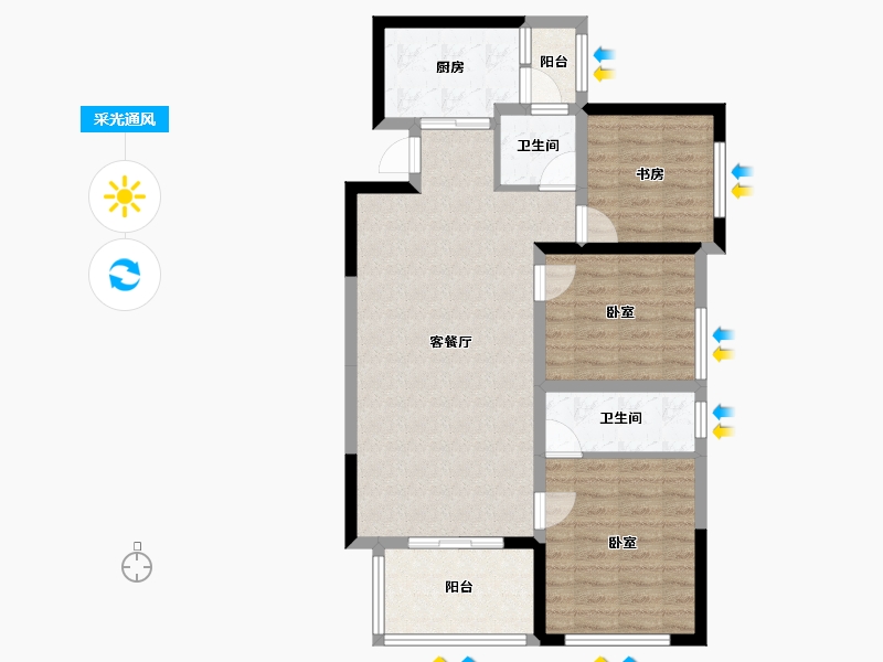 四川省-绵阳市-隆生誉峰-83.03-户型库-采光通风