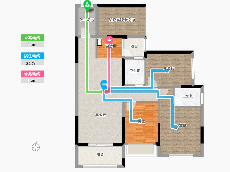 广西壮族自治区-百色市-碧园·紫荆城-100.04-户型库-动静线