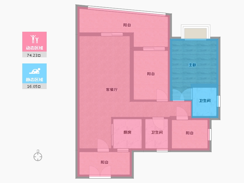 广西壮族自治区-北海市-强盛城市海岸-79.60-户型库-动静分区