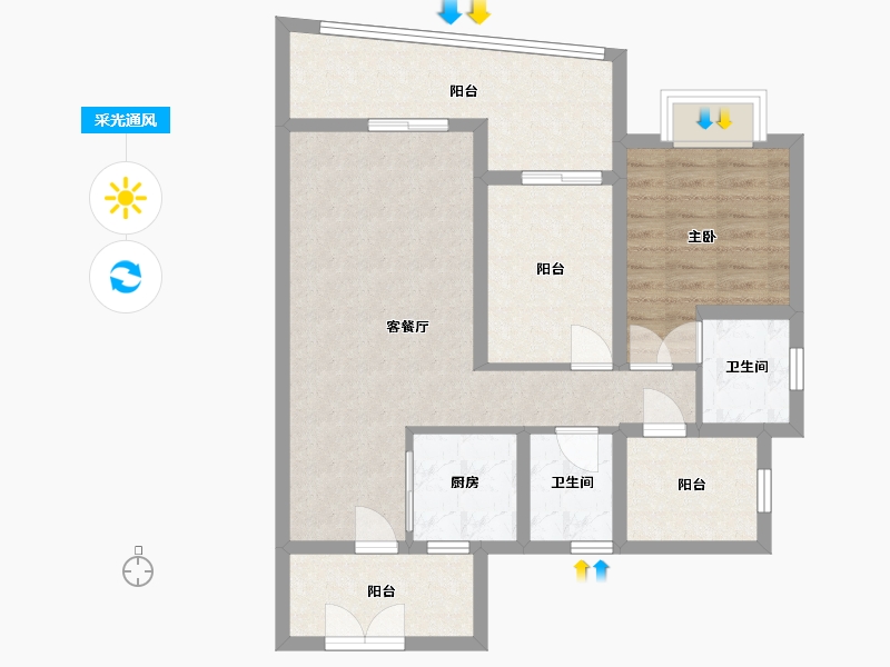 广西壮族自治区-北海市-强盛城市海岸-79.60-户型库-采光通风