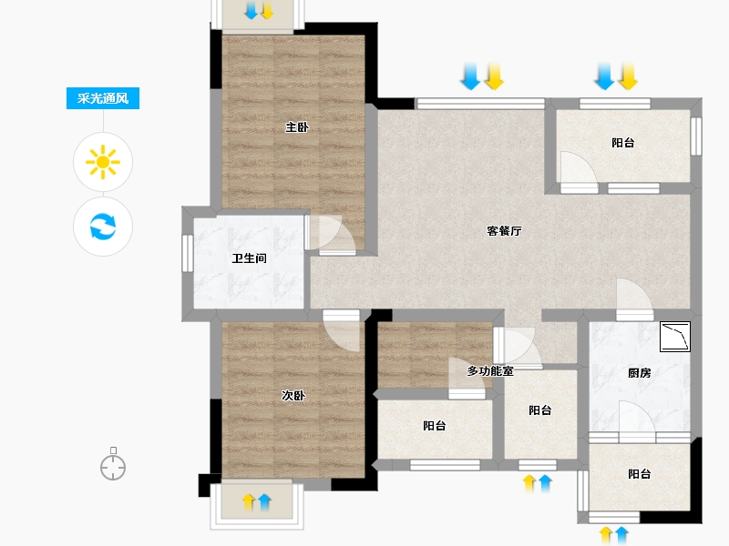 四川省-内江市-西城国际社区-77.02-户型库-采光通风