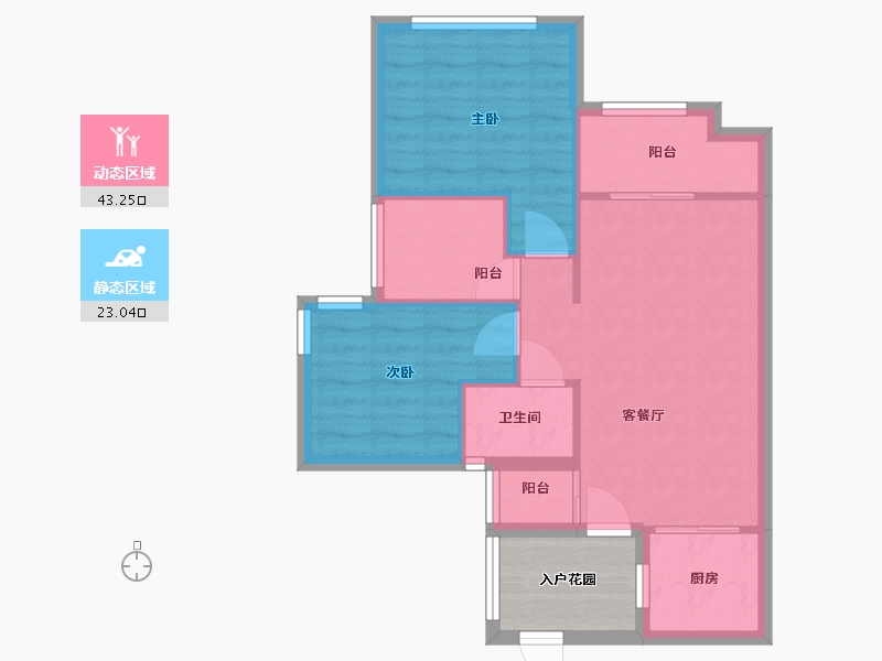 四川省-内江市-西城国际社区-64.12-户型库-动静分区