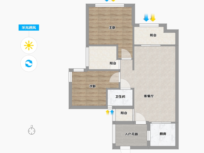 四川省-内江市-西城国际社区-64.12-户型库-采光通风