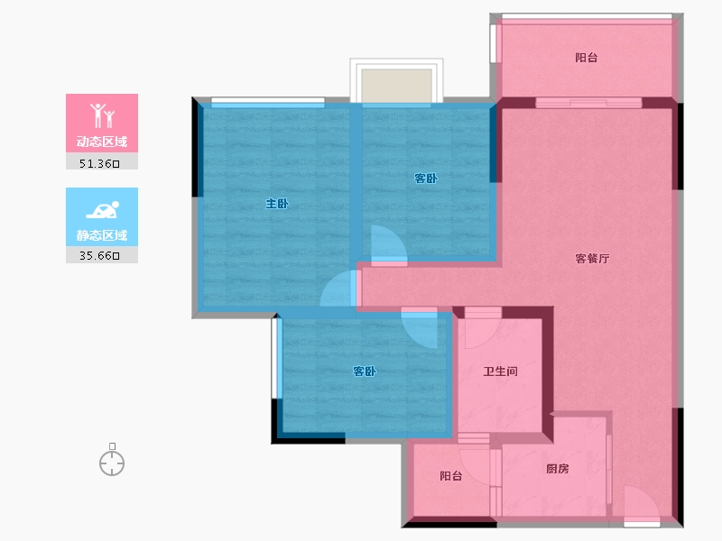 四川省-遂宁市-涌岷香榭城-76.44-户型库-动静分区