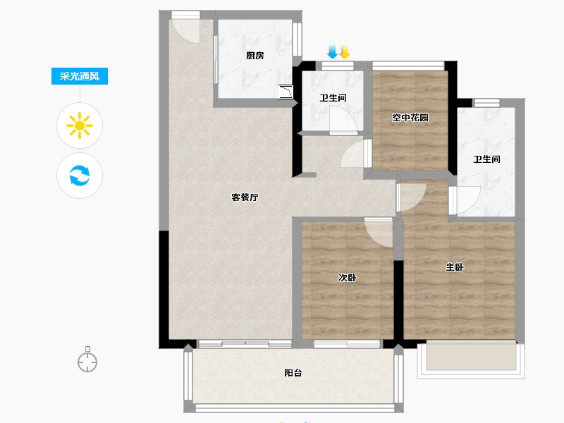 安徽省-滁州市-铂悦府-80.00-户型库-采光通风