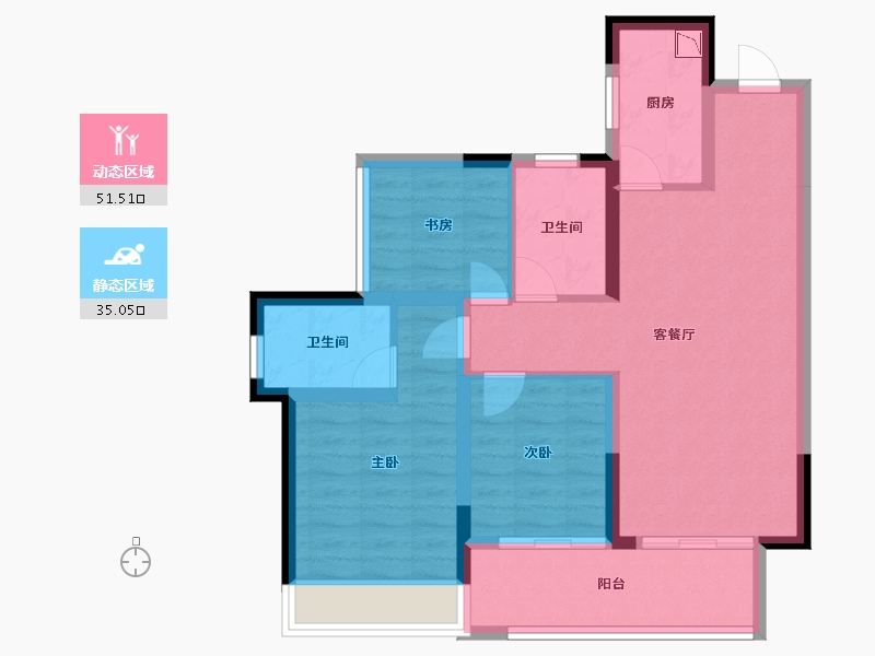 广西壮族自治区-桂林市-金科集美东方-76.46-户型库-动静分区